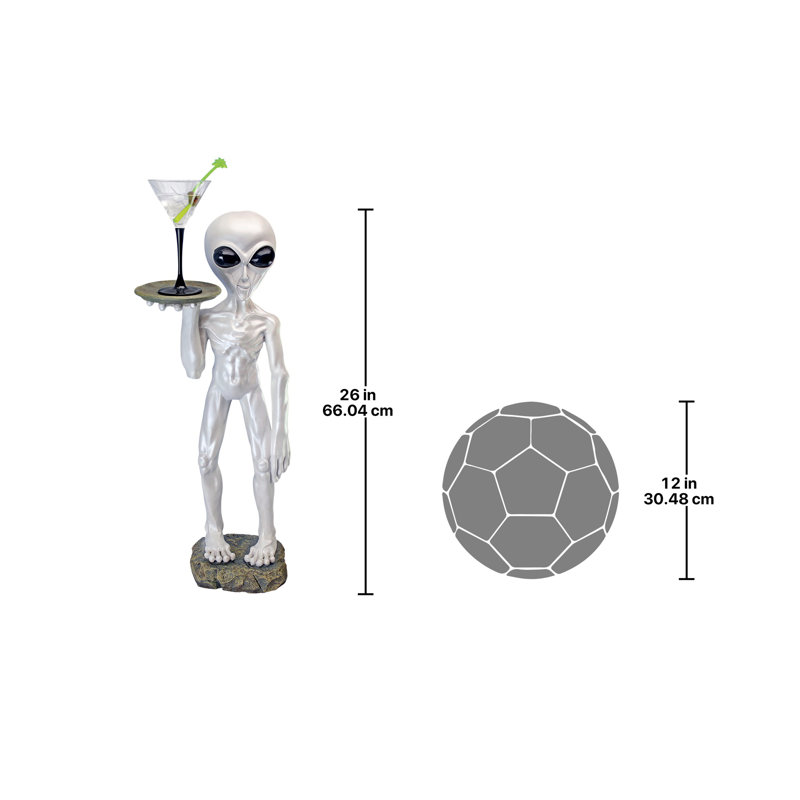 Roswell the Alien Butler Sculpture Tray Table
