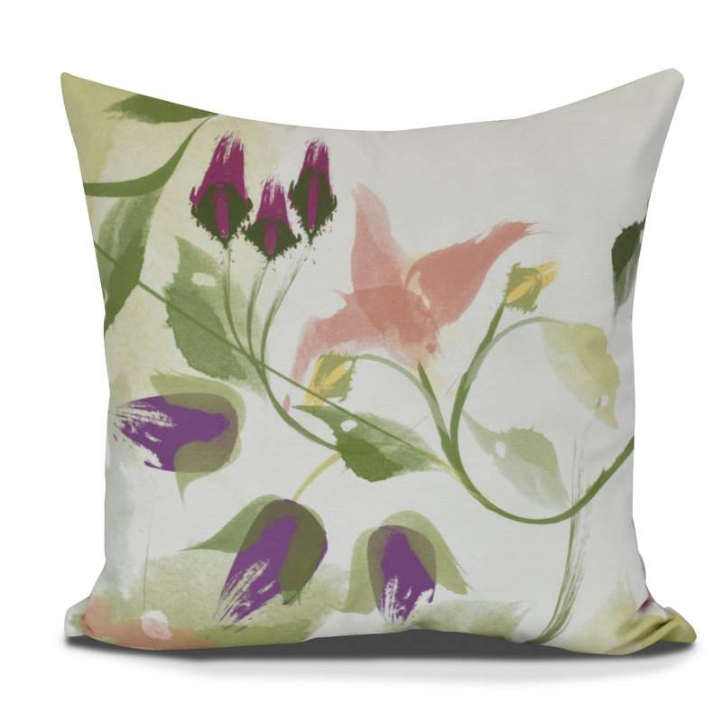 Goals, Gourds, And Gatherings Floral Reversible Throw Pillow, 26" H x 26" W, Coral