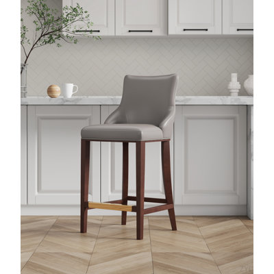 Shubert Wood Upholstered Barstool