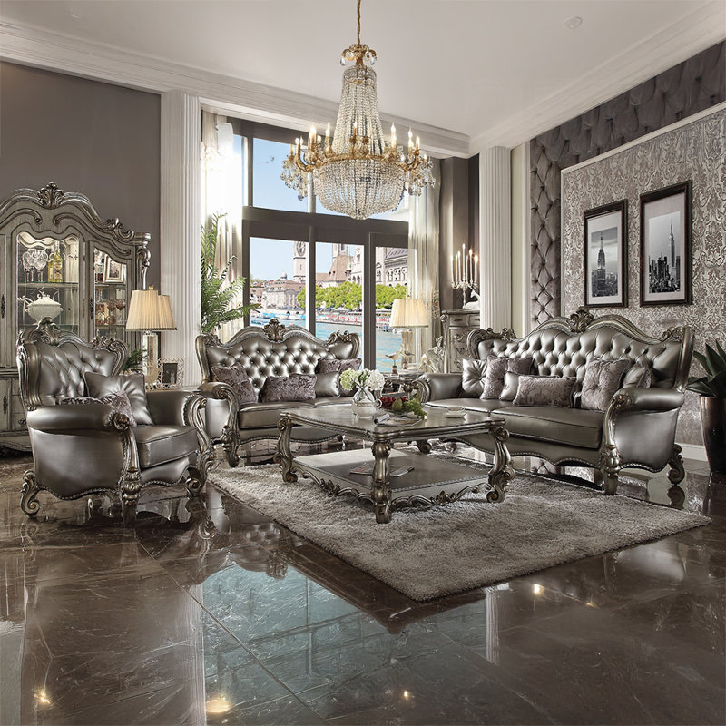 Chaise Versailles avec 2 coussins, Chrome poli