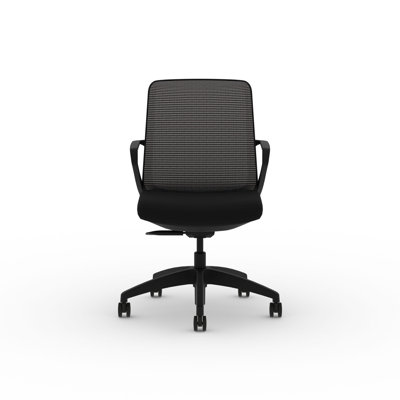 Chaise de bureau HON Cliq, contrôle activé par le poids, accoudoirs fixes, structure noire, noir