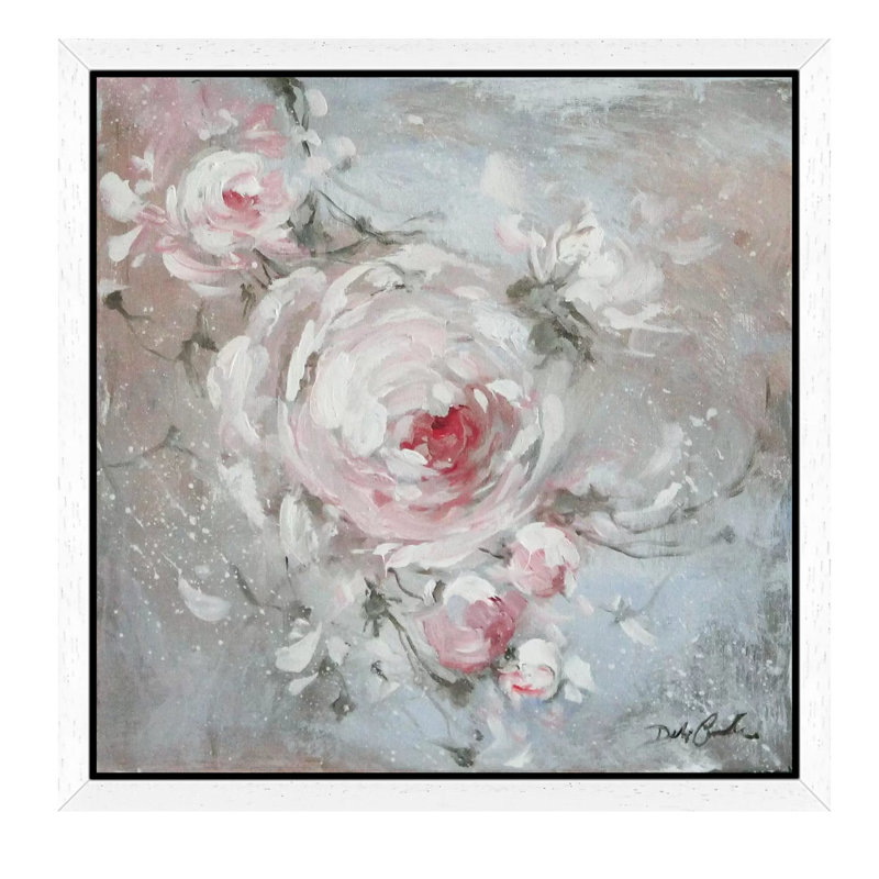 Blush I by Debi Coules - Painting on Canvas, 45.72 cm H x 45.72 cm W, White Framed