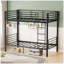 Lit superposé simple au-dessus d'un lit simple en métal, tubes de gros calibre 2 po, lits plateforme amovibles 2-en-1, rails de sécurité et échelle large, noir