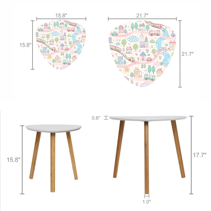 Ensemble de 2 tables basses gigognes Triangle