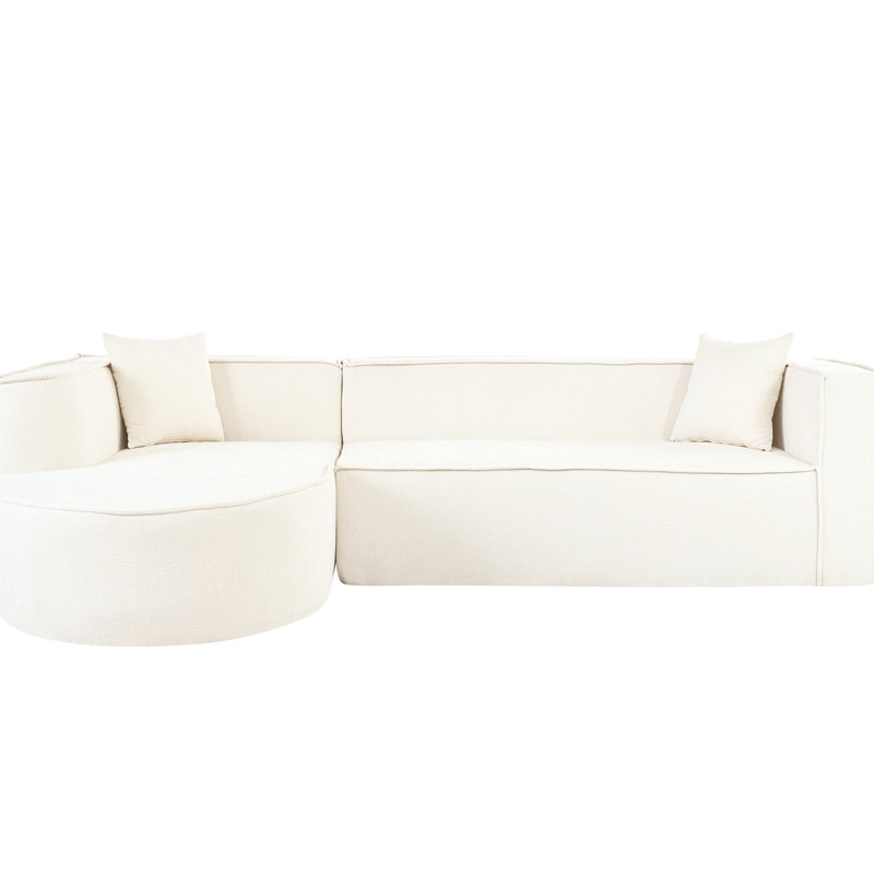 Sleek Modern Sectional, High Sponge, Chenille Upholstery, Living Room Centerpiece Stylish Sectional Couch, Foam, 3-4 Person Seating