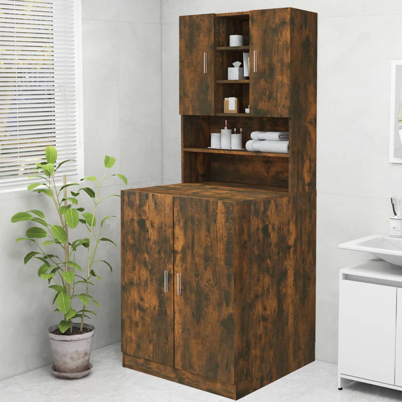 Awan Washing Machine Cabinet 70,5x25,5x90 cm, Smoked Oak