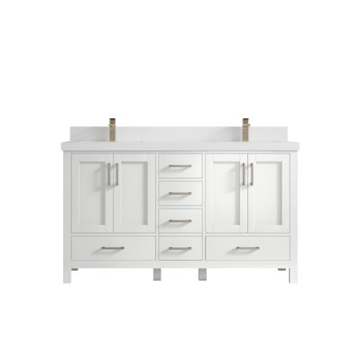 Malibu 60'' Double Bathroom Vanity with Top