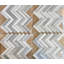 Carreau de mosaïque de mur et de chevron en marbre blanc 1 po x 4 po Marmara