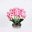 Orchids Artificial Flowers 18" Phalaenopsis Orchid With Silver Ceramic Pots Real Touch Faux Orchid Plant-514511576
