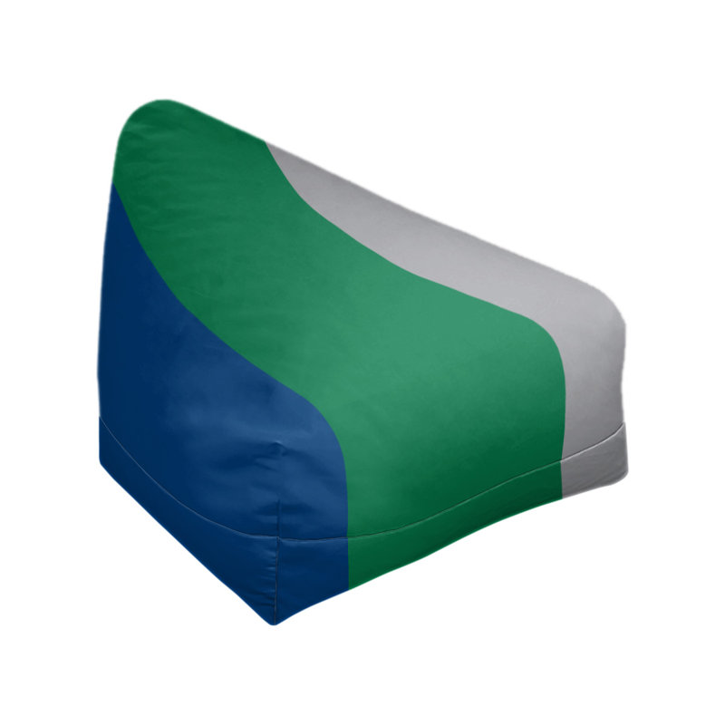 Bean Bag Cover, 42" H x 38" W x 2" D, Dark Blue/Green/Cool Gray