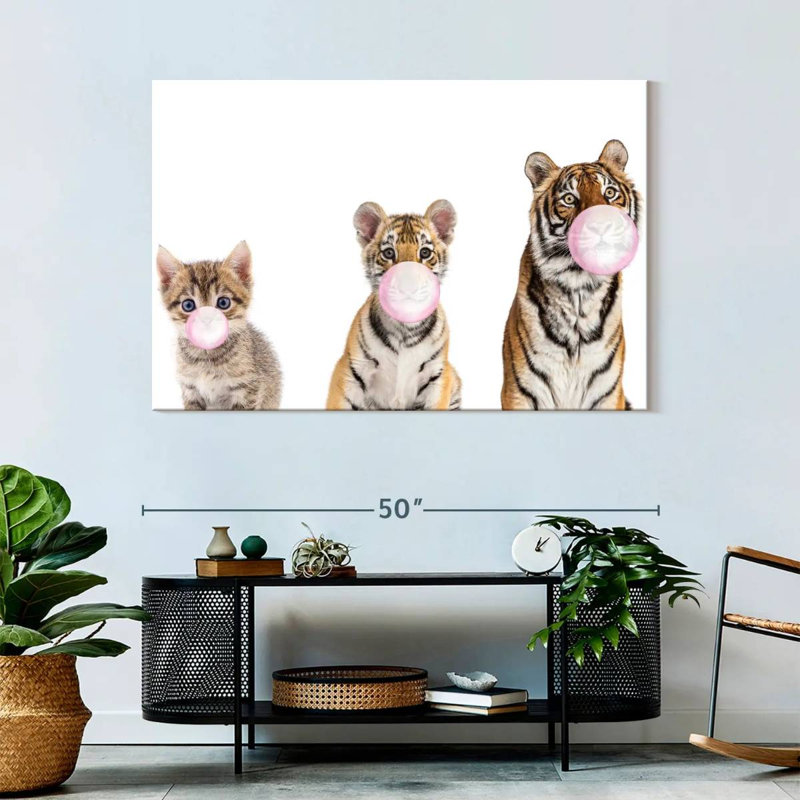 Bubble Gum Tigers sur toile, H 32 po x l 48 po x P 1,25 po