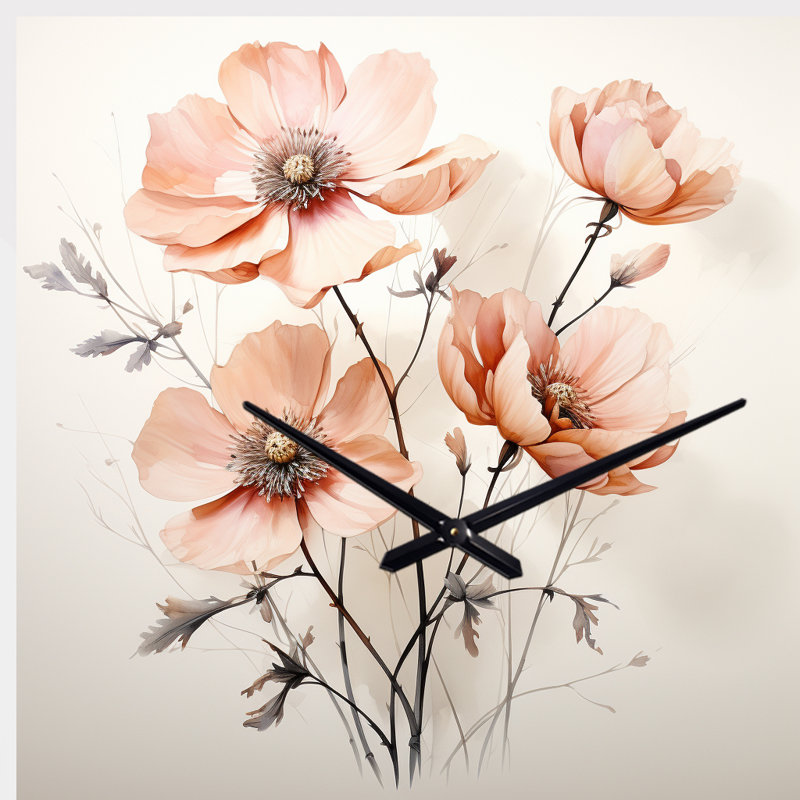 Horloge murale pêche, pêche et minimalisme beige, Grand