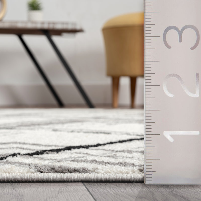Tapis crème / noir Zialan, Rectangle 6 pi x 9 pi