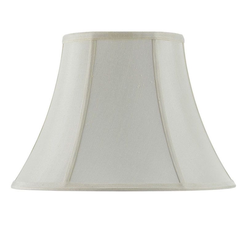 Abat-jour en tissu coquille d'œuf passepoil vertical basique, H 12,5 po x l 18 po x P 18 po, Crème