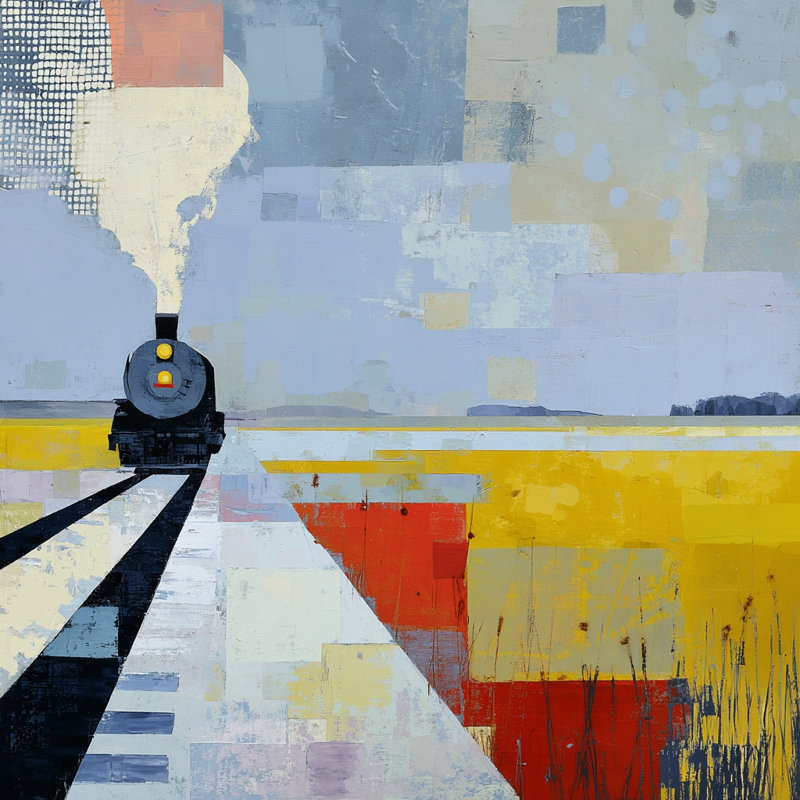 Art mural sur toile Rail Dawn, L 12 po x H 12 po x P 1 po