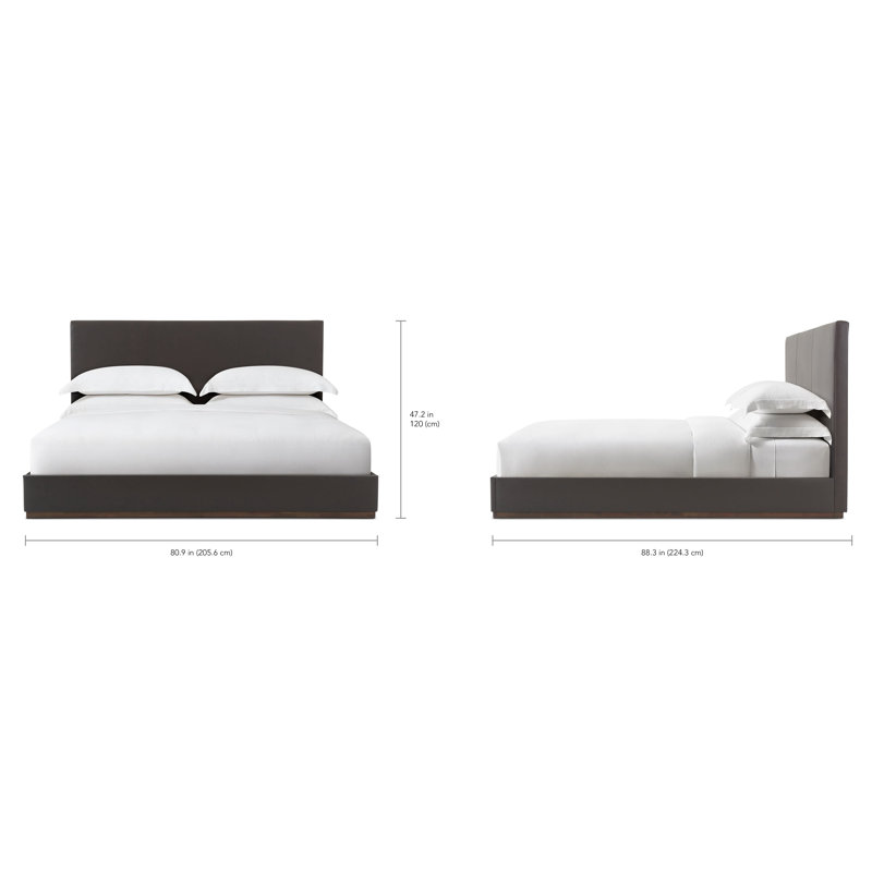 Madrid/WRC Leather Bed, Gray