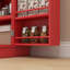 Armoire de cuisine de 104 cm (41 po), rouge, avec 12 tablettes de porte et rangement Manifest, autoportante et organisée