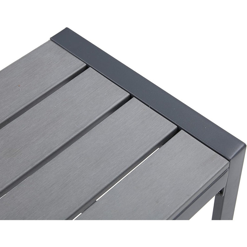 Banc d'extérieur pour jardin de jardin, banc de jardin sans dossier, structure en métal gris