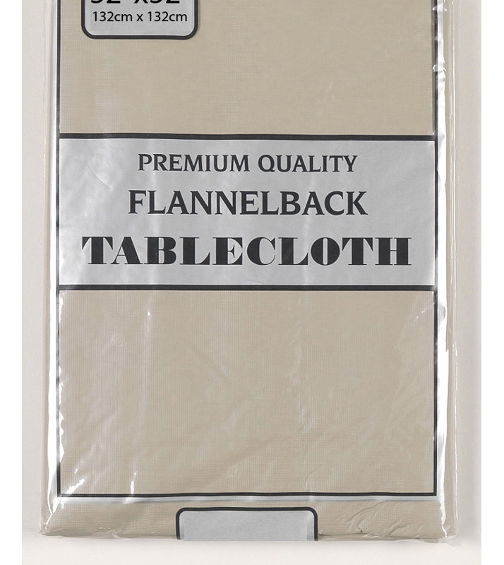 Padang 52'' W x 52'' D Vinyl Tablecloth with Polyester Flannel Backing, Ivory