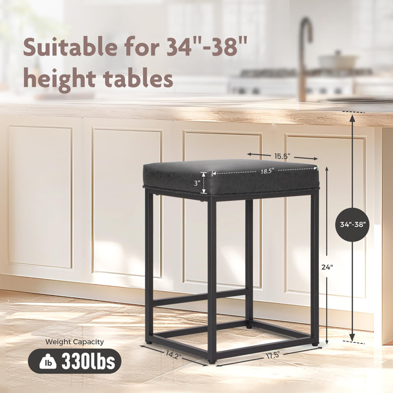 Counter Stool with Metal Frame