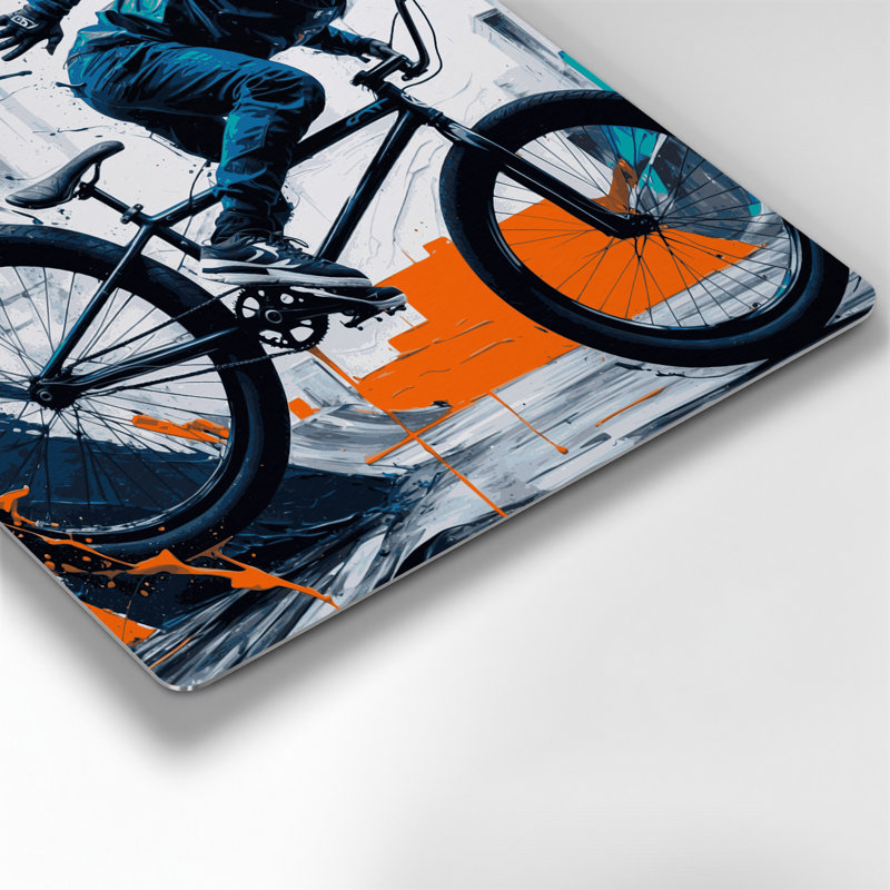 Sports, art mural gris en métal BMX, H 12 po x l 12 po