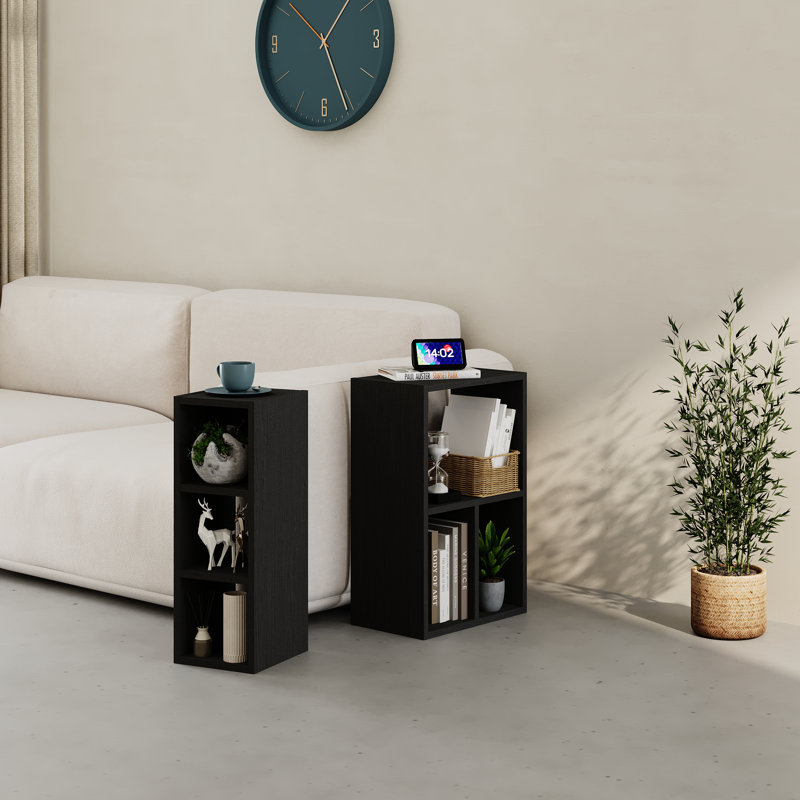 Samay 68cm H x 24cm W Floating Bookcase, Black