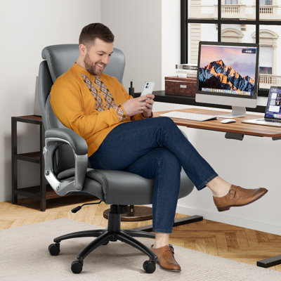 Big And Tall Office Chair, Back Vibration Massage Office Chair With 6 Vibration Points & Heat For Heavy People 500Lbs, Wide Seat Comfortable Executive by Suvivityse