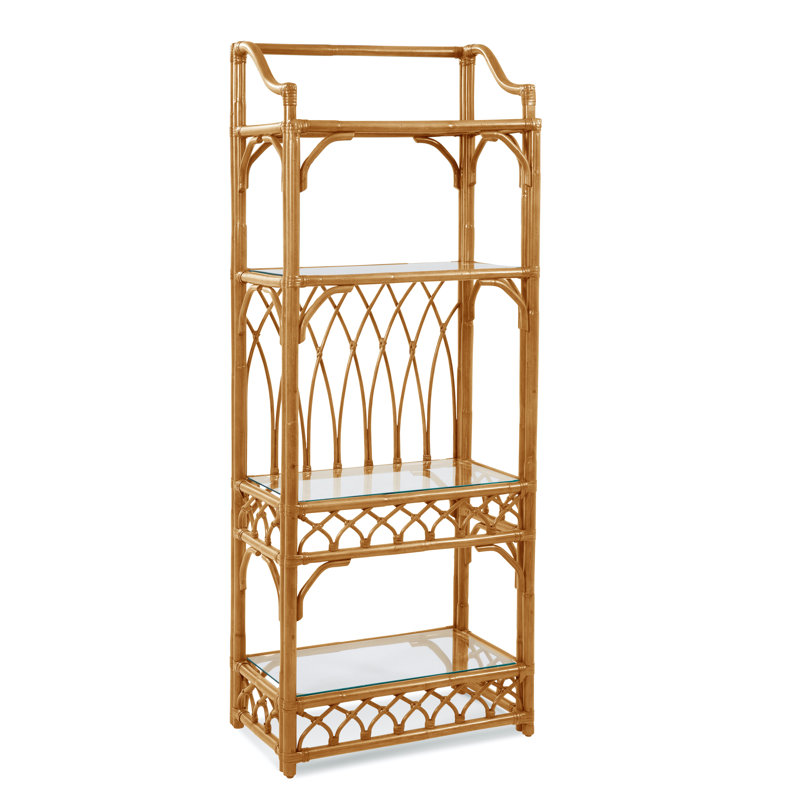 Étagère à livres en osier / rotin H 78 "x l 32" Edgewater, Miel
