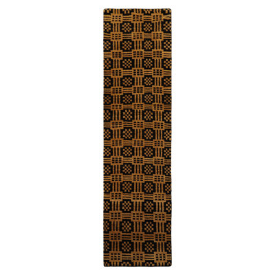 Tapis tibétain art déco Michaelian & Kohlberg noir en laine noué à la main 2 pi 7 po x 9 pi 7 po