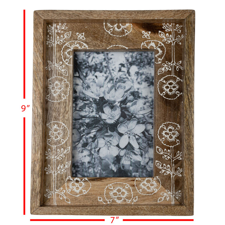 Foreside Home & Garden Distressed White Wood Double Picture Frame