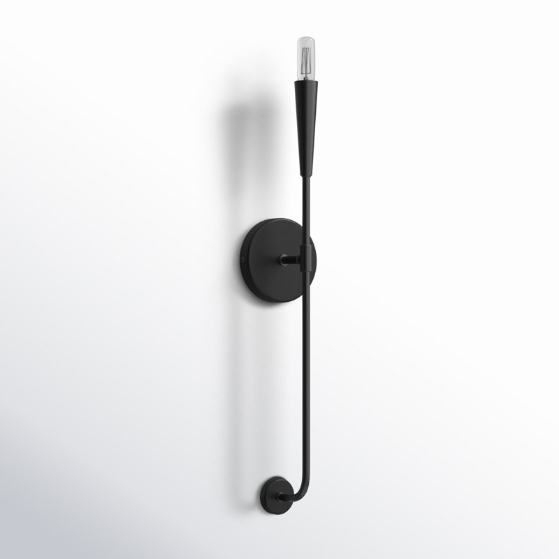 Zima Single Light Steel Dimmable Wallchiere, Black