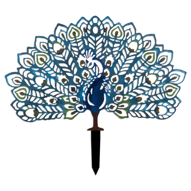 Carlyse Metal Garden Stake, Blue/Brown