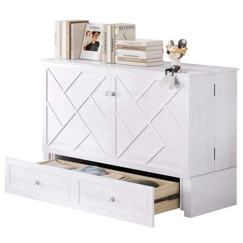  Murphy Cabinet Bed,multi-functional Cube, Usb Charging Station,solid Wood Mobile Wall Bed Chest With Storage Drawers For Bedroom Office