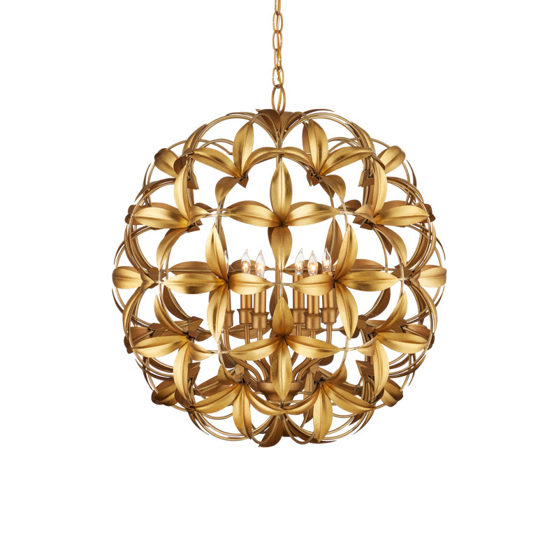 Helenium 6 - Light Wrought Iron Chandelier