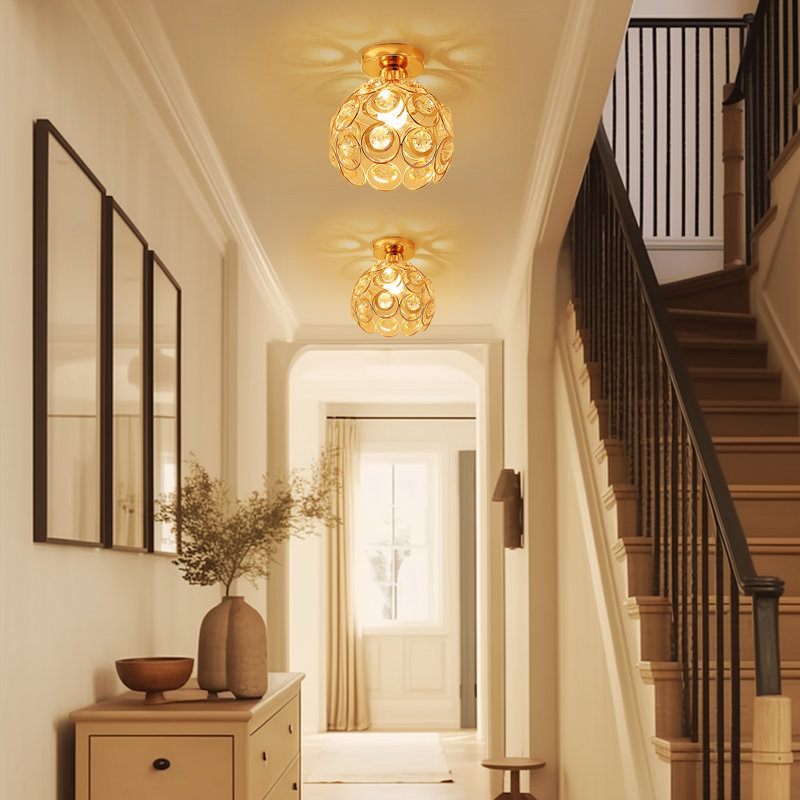 Dylaney Semi Flush Mount, Gold