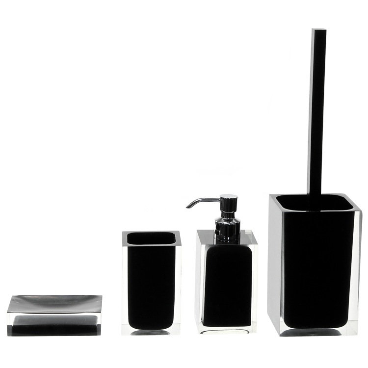 Currahee Bathroom Accessory Set, Black