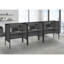 Bureau de bureau, L 48 po, bureau, travail, qualité commerciale, métal stratifié gris, contemporain, moderne