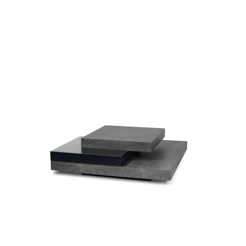 Clytee Coffee Table, Concrete/Pure Black