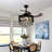 42-inch Black Crystal Invisible Fan Light Remote Control Dimming Six-speed Variable Frequency Fan