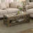Industrial Style Angled Support 1Pc Cocktail Table With Bottom Shelf Marble Top Creamy White Wooden Living Room Furniture Coffee Table