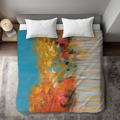 Colorful Abstract Flowers Duvet Cover - Modern Bedroom Decor