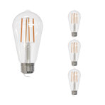 LED Filament Pack of (4) 13 Watt Dimmable ST18 Light Bulbs with a Clear Finish and Medium (E26) Base