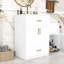 Meuble-lavabo de salle de bain avec lavabo en céramique intégré, armoire à 2 portes, tiroir basculant et tiroir de rangement-360105950