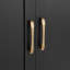 Armoire de rangement pour salle de bain, armoire avec deux portes et tiroirs, tablette réglable, tablette ouverte à trois couches, panneau de fibres à densité moyenne-2097967412