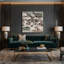 «Geometric Abstraction 86», art mural sur toile grise-1233988417