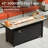 7-Person Rattan Outdoor Seating Group with Fire Pit Table-1335789403