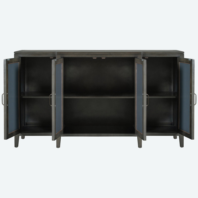 Console avec miroir réglable 59,8 po Quynhanh, gris