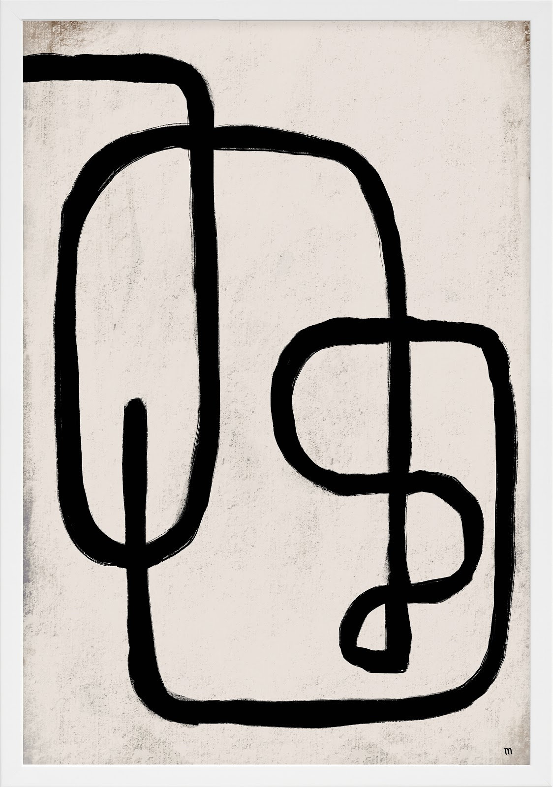 Linework 2 by StudioM, 50" H x 35" W x 1.25" D, White Framed Paper