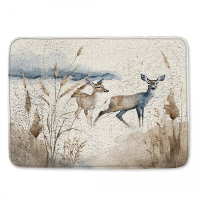 Tapis de bain cerf dans une prairie