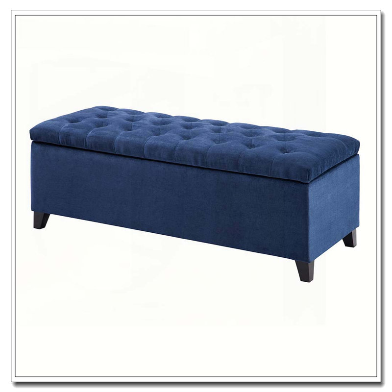 Banc de rangement capitonné à fermeture douce, Marine